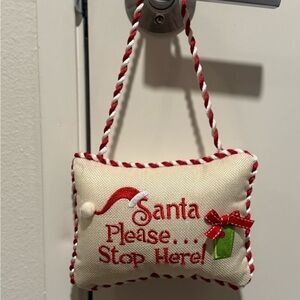 Christmas Santa Door hanger- Santa please stop here!